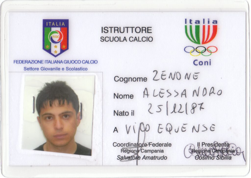 Mr. Alessandro Zenone, patentino CONI-FIGC